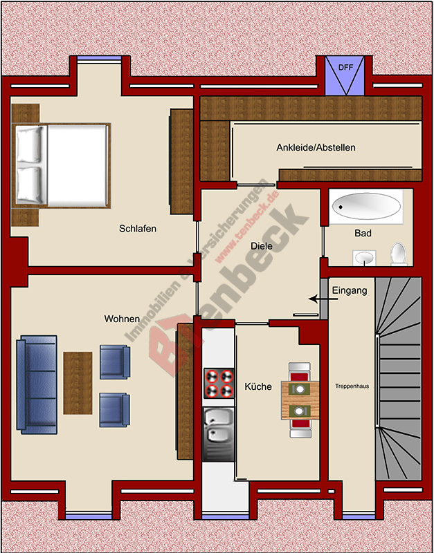 Grundriss - Dachgeschoss Mehrfamilienhaus Bocholt