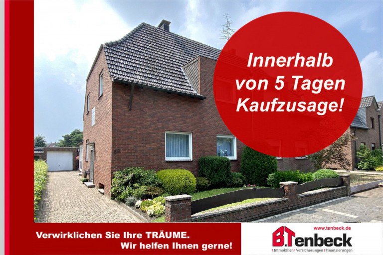 Ansicht des Hauses Bocholt Doppelhaush�lfte Doppelhaush�lfte mit Keller und Garage in ruhiger Lage von Bocholt, N�he Friedhof!