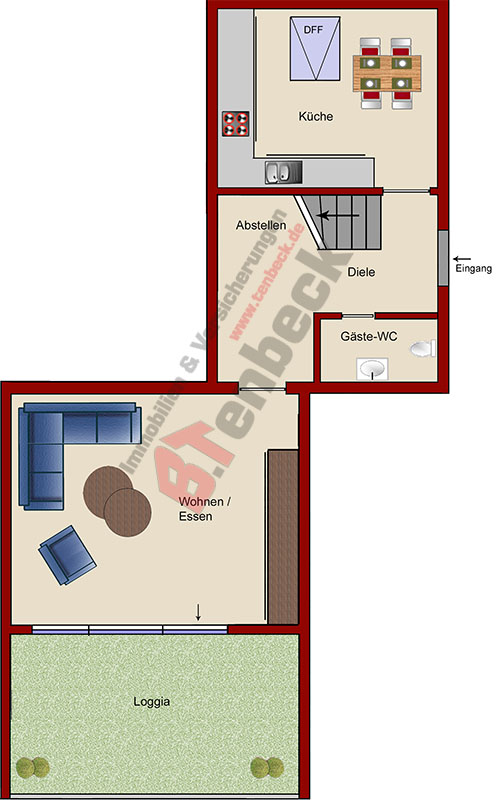 Grundriss - Obergeschoss Wohnung Bocholt