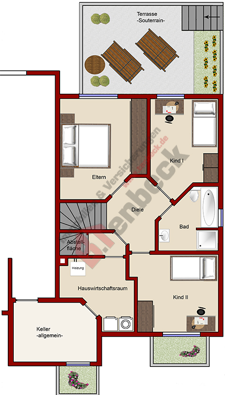 Grundriss - Souterrain Wohnung Borken