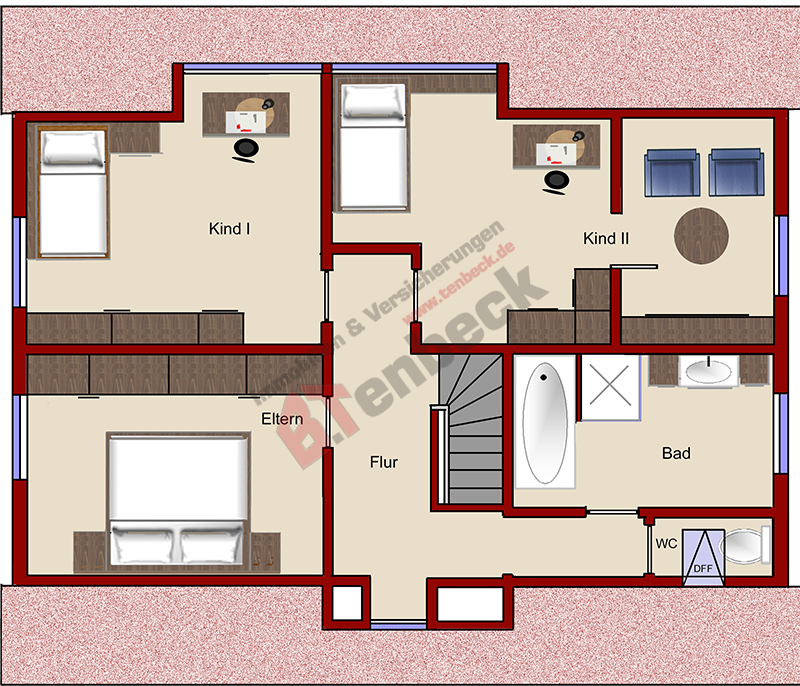 Grundriss - OG alternativ Einfamilienhaus Bocholt