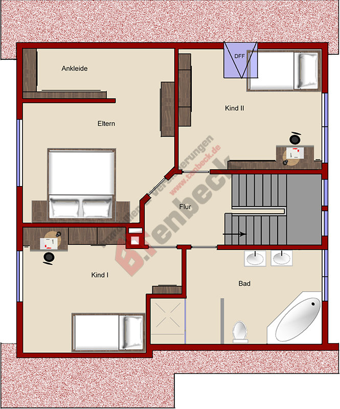 Grundriss - Obergeschoss Einfamilienhaus Rhede