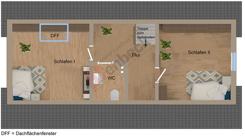 Grundriss - Spitzboden Zweifamilienhaus Rhede