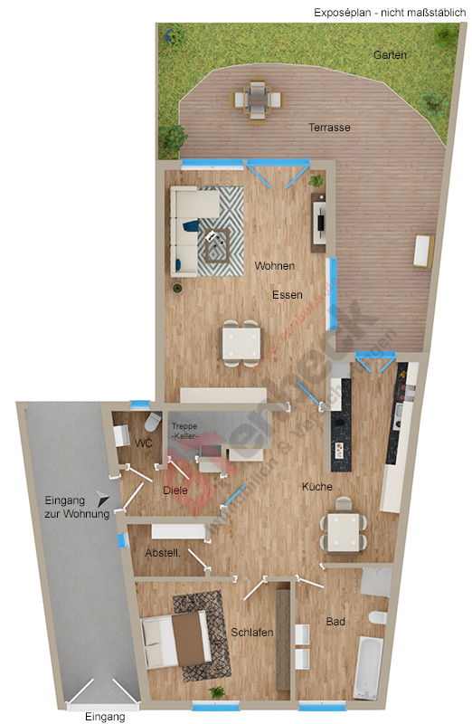 Grundriss - Erdgeschoss Wohnung Bocholt