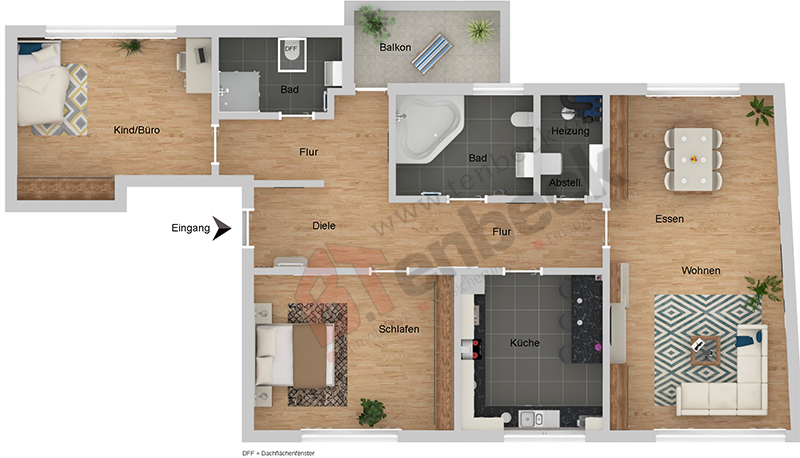 Grundriss - Dachgeschoss Wohnung Bocholt