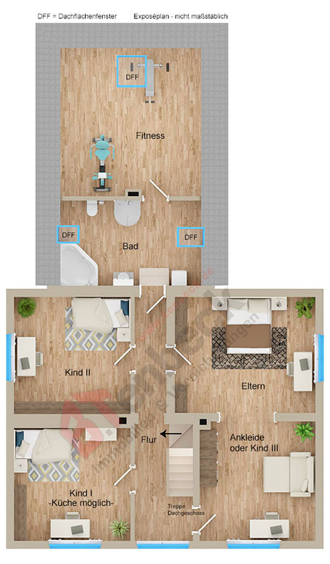 Grundriss - Obergeschoss Einfamilienhaus Bocholt