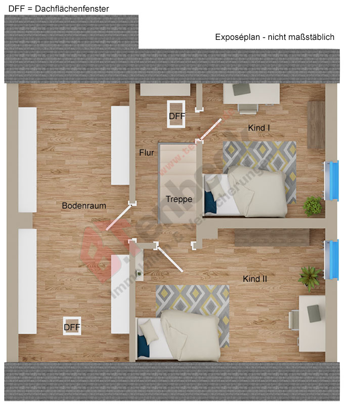 Grundriss - Dachgeschoss Doppelhaush�lfte Bocholt