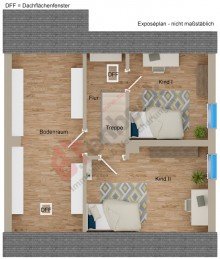 Grundriss - Dachgeschoss G�nstige Doppelhaush�lfte in zentraler Lage von Bocholt!!!