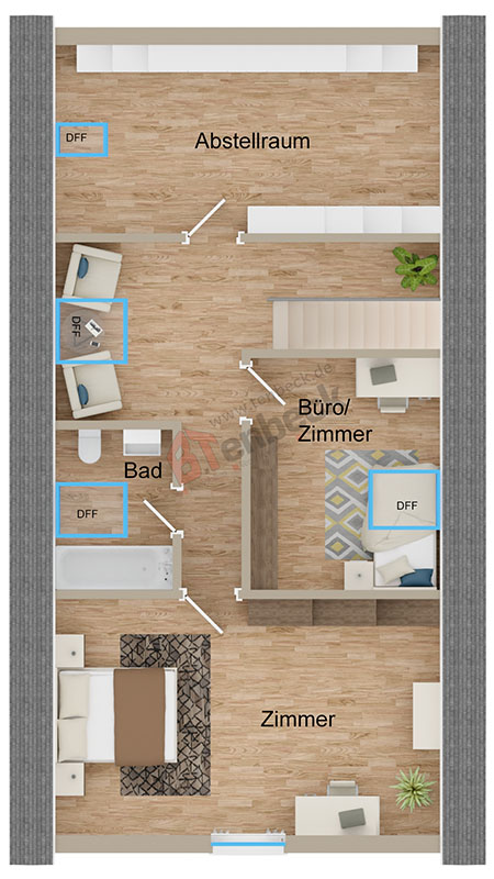 Grundriss-Dachgeschoss Zweifamilienhaus Bocholt