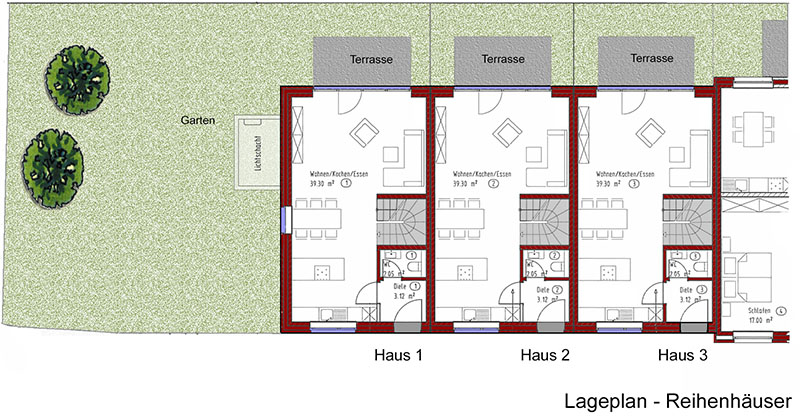 Lageplan - Reihenh�user Reihenendhaus Bocholt