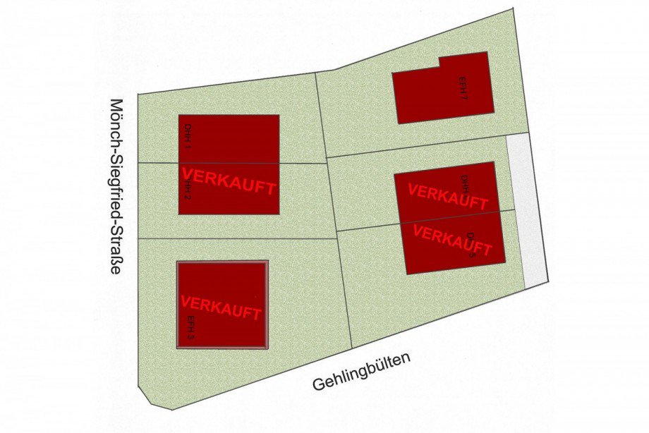 Lageplan mit Verkauft Doppelhaush�lfte Borken-Burlo