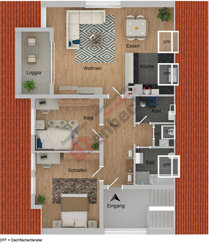 Grundriss - Dachgeschoss Wohnung Rhede