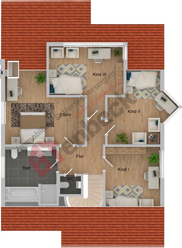 Grundriss - Dachgeschoss Einfamilienhaus Bocholt