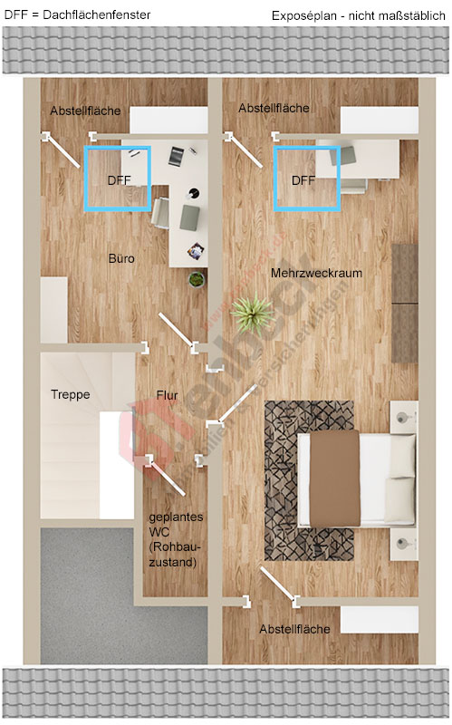 Grundriss - Dachgeschoss Reihenendhaus Bocholt