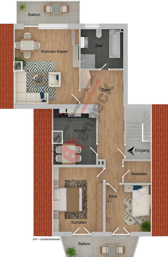 Grundriss - Obergeschoss Zweifamilienhaus Isselburg