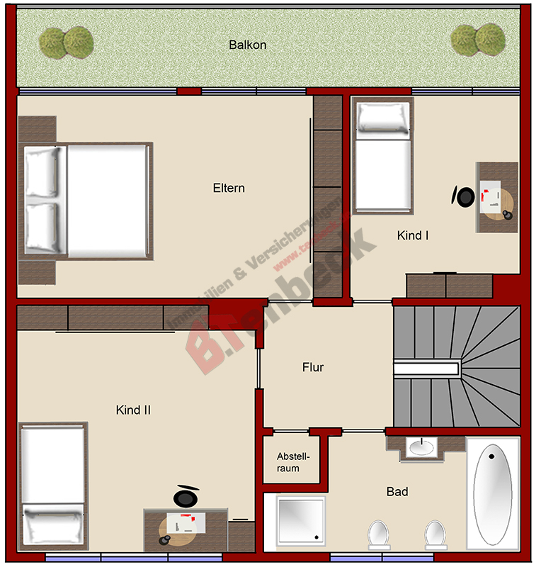 Grundriss - Obergeschoss Einfamilienhaus Bocholt