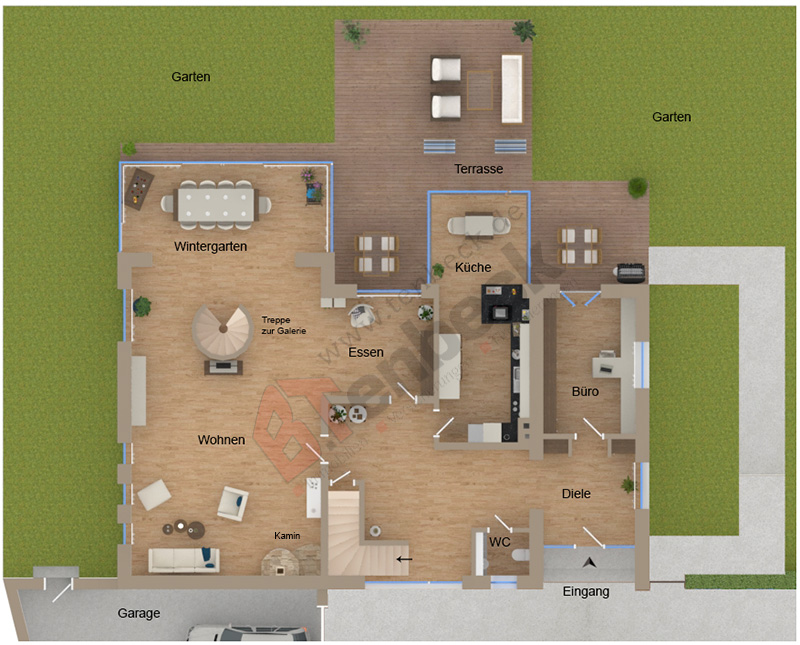 Grundriss - Erdgeschoss Einfamilienhaus Rhede