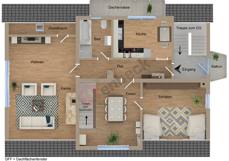 Grundriss - Dachgeschoss Zweifamilienhaus Rhede