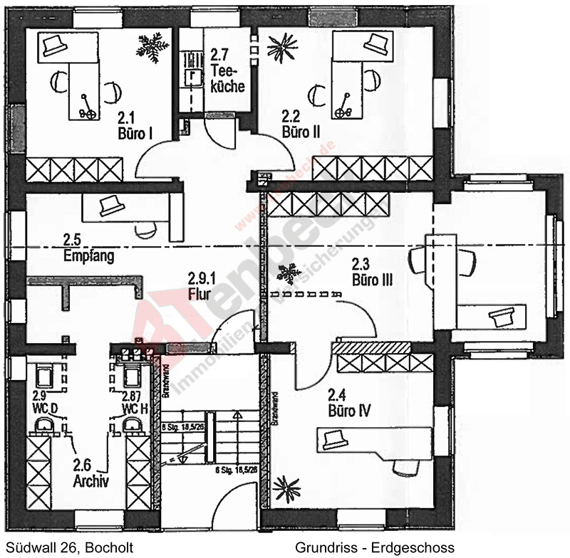 EG - S�dwall 26 B�ro / Praxis Bocholt