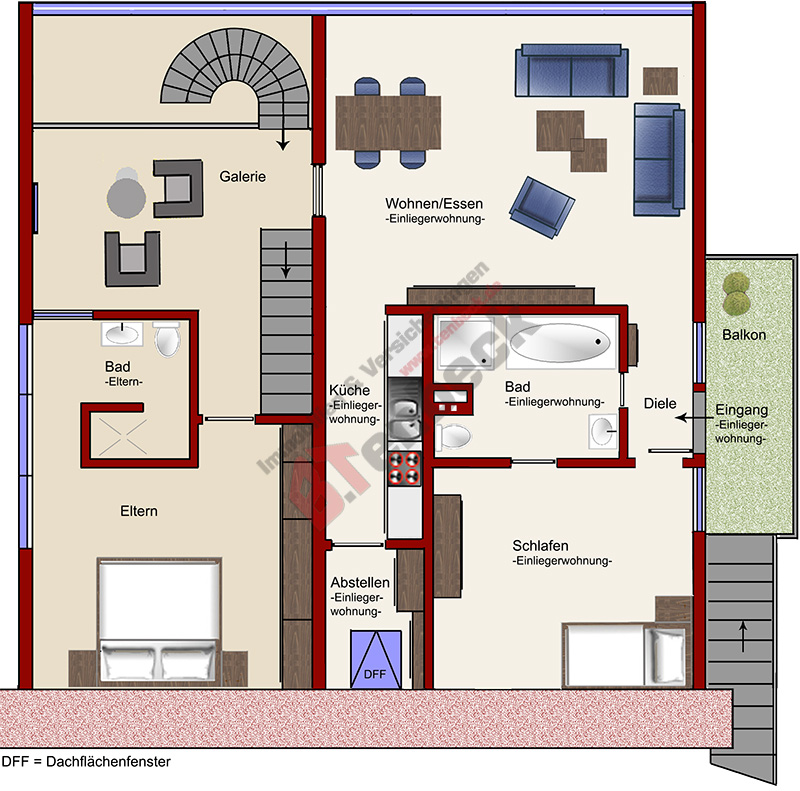 Grundriss - Obergeschoss Einfamilienhaus Rhede
