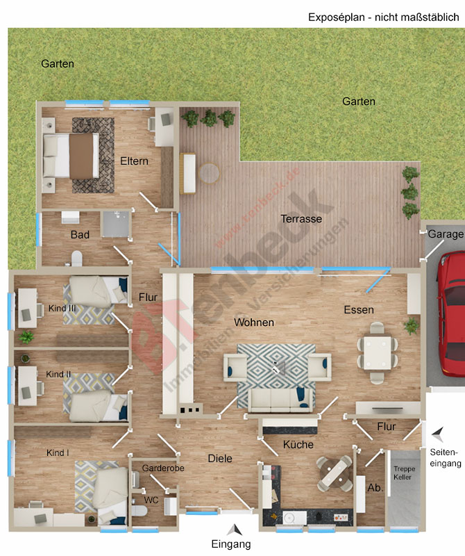 Grundriss - Erdgeschoss Bungalow Bocholt