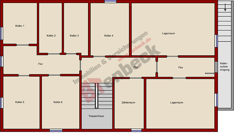 Grundriss - Keller Mehrfamilienhaus Bocholt