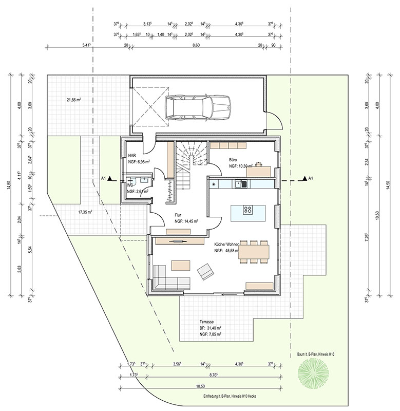 Grundriss - Erdgeschoss Einfamilienhaus Bocholt