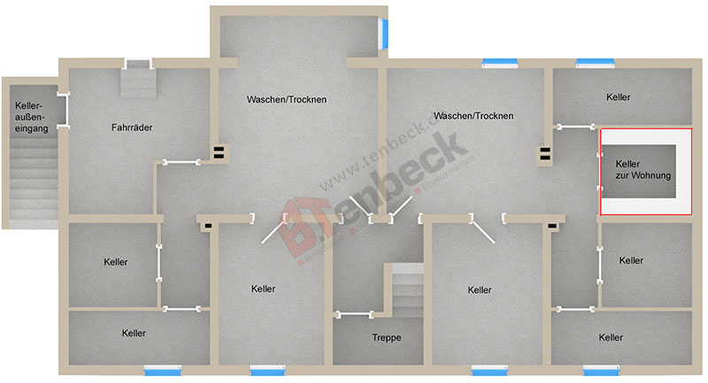Grundriss - Keller Wohnung Bocholt