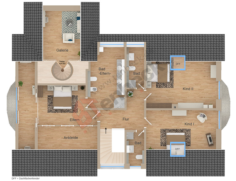 Grundriss - Dachgeschoss Einfamilienhaus Rhede