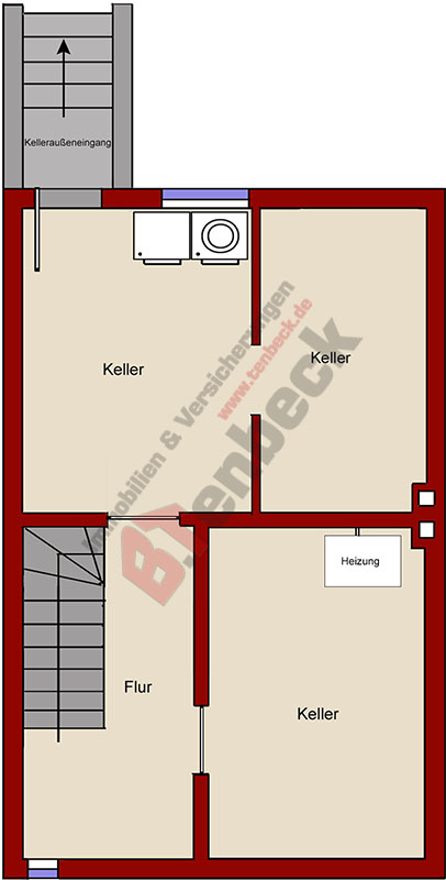 Grundriss - Keller Reihenmittelhaus Bocholt