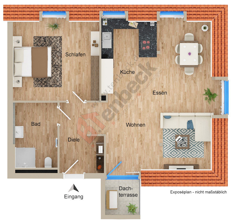 Grundriss - Dachgeschoss Wohnung Bocholt