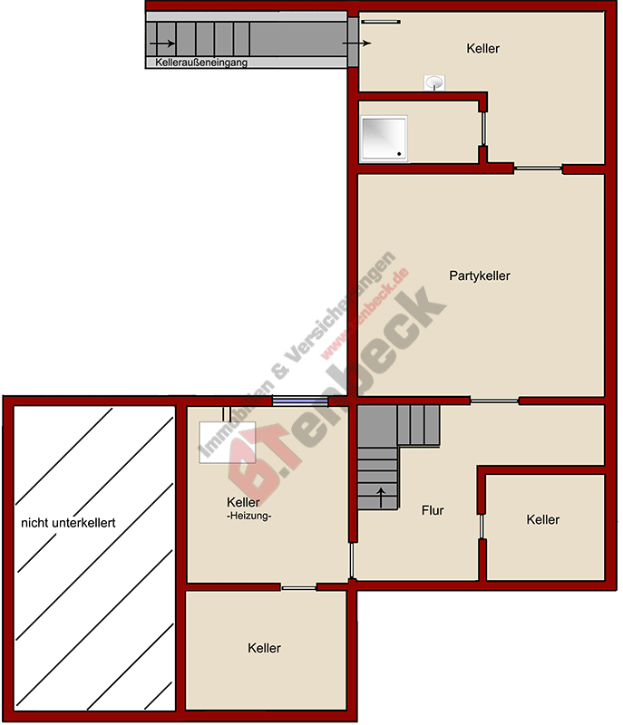 Grundriss - Keller Bungalow Bocholt