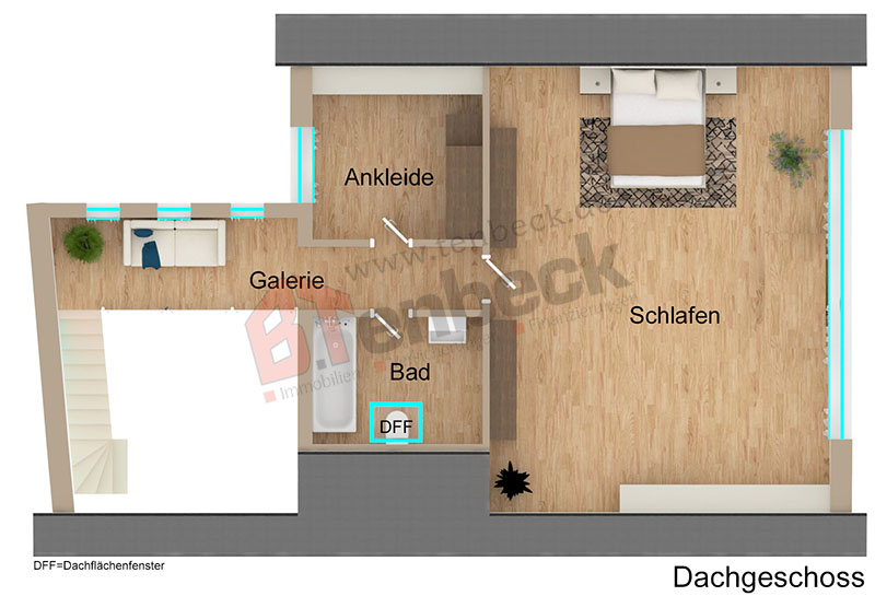 Grundriss-Dachgeschoss Doppelhaush�lfte Hamminkeln-Ringenberg