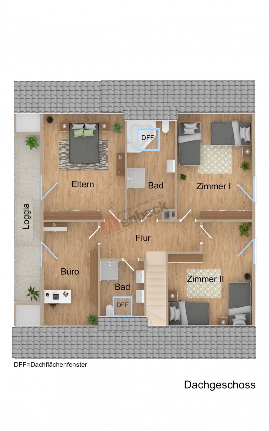 Grundriss - Dachgeschoss Einfamilienhaus Bocholt
