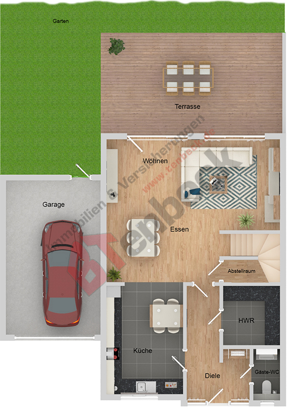 Grundriss - Erdgeschoss Doppelhaush�lfte Bocholt
