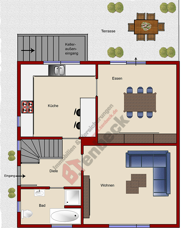 Grundriss - EG -alternativ- Doppelhaush�lfte Bocholt