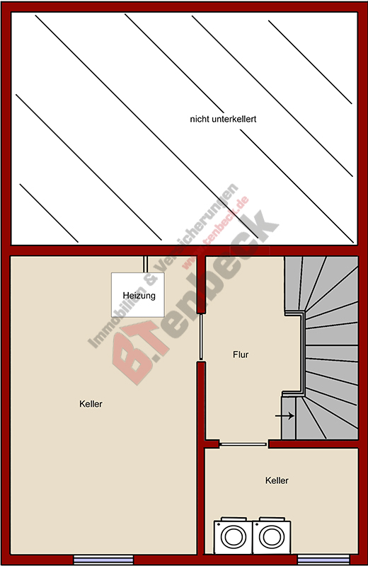 Grundriss - Keller Doppelhaush�lfte Rhede