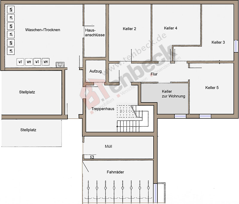 Grundriss - Keller Wohnung Bocholt