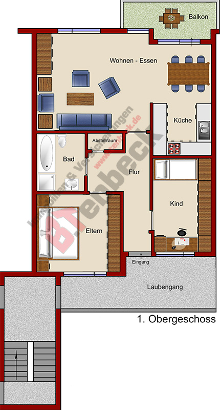 Grundriss - 1. Obergeschoss Wohnung Bocholt