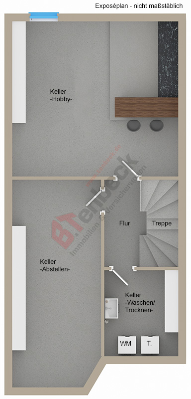 Grundriss - Keller Doppelhaush�lfte Bocholt