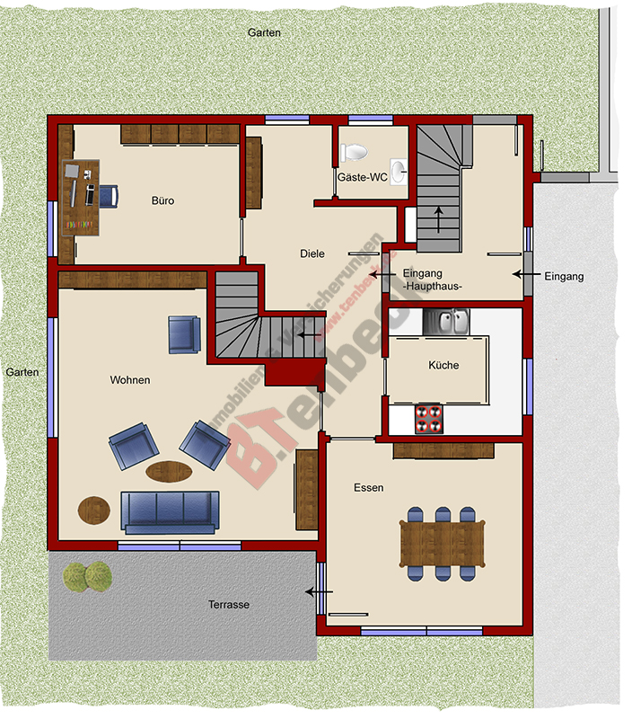 Grundriss - Erdgeschoss Einfamilienhaus Bocholt