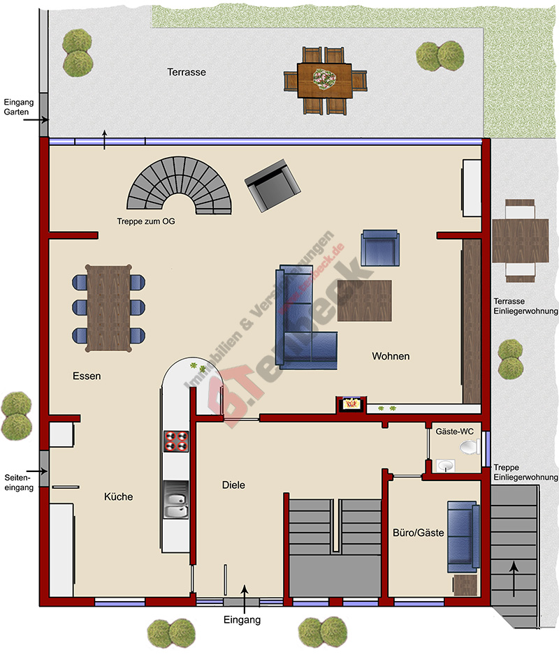 Grundriss - Erdgeschoss Einfamilienhaus Rhede