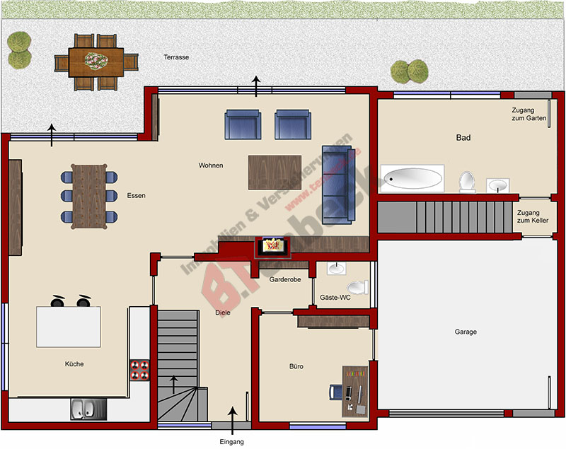 Grundriss - Erdgeschoss Einfamilienhaus Bocholt