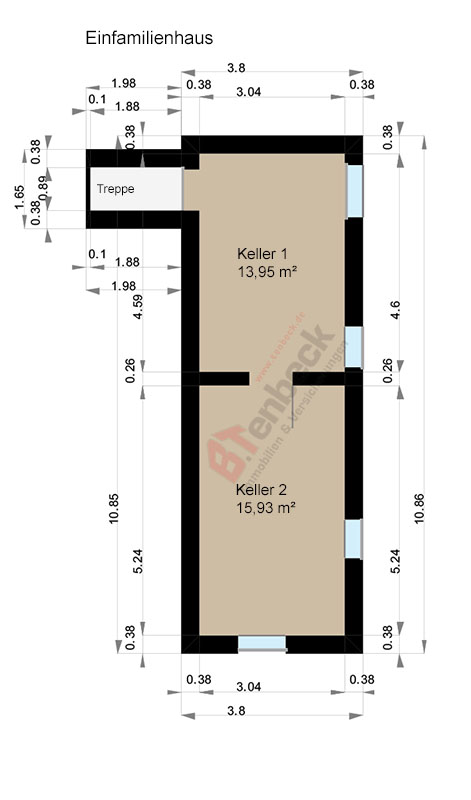 Grundriss - Keller Mehrfamilienhaus Hamminkeln-Dingden