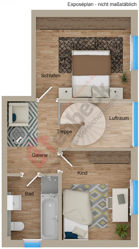 Grundriss - Obergeschoss Wohnung Bocholt