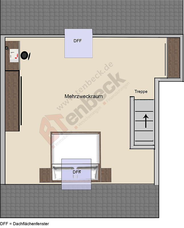 Grundriss - Spitzboden Wohnung Bocholt