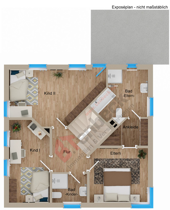 Grundriss - Obergeschoss Einfamilienhaus Rhede