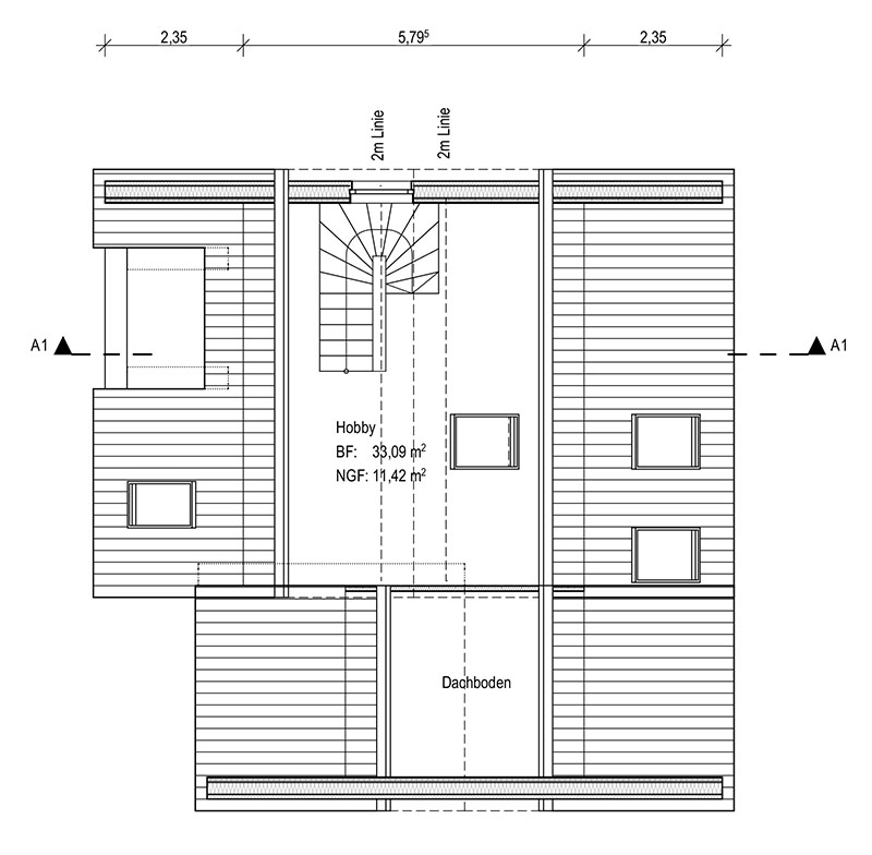 Grundriss - Dachgeschoss Einfamilienhaus Bocholt