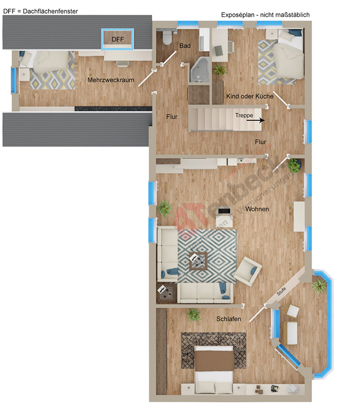 Grundriss - Obergeschoss Einfamilienhaus Isselburg