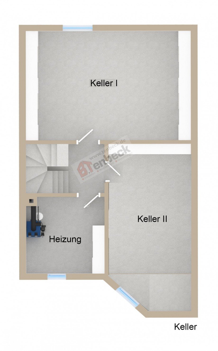 Grundriss - Keller Doppelhaush�lfte Bocholt